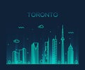 Toronto skyline trendy vector illustration linear Royalty Free Stock Photo