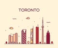 Toronto skyline trendy vector illustration linear Royalty Free Stock Photo