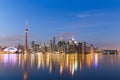 Toronto Skyline at Twilight in the Winter Royalty Free Stock Photo