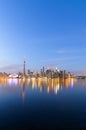 Toronto Skyline at Twilight in the Winter Royalty Free Stock Photo