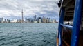 Toronto Skyline View from Ferry Boat Royalty Free Stock Photo