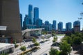 Toronto skyscrapers skyline at the base of CN Tower, Ontario, Canada Royalty Free Stock Photo