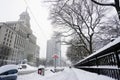 Toronto snow storm paralyzed the city life. Royalty Free Stock Photo