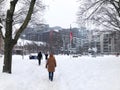 Toronto snow storm paralyzed the city life Royalty Free Stock Photo