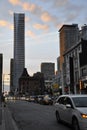 Toronto, 24th June: Downtown on Yonge Street by night from Toronto of Ontario Province in Canada Royalty Free Stock Photo