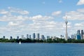 Toronto waterfront skyline and boat Royalty Free Stock Photo