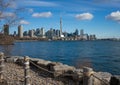 Toronto West shoreline captured from the Bill Davis Trail Royalty Free Stock Photo