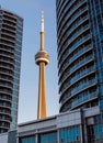 Torontos CN Tower Framed by Building