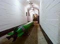 Torpedo in the military dock base submarine silo Royalty Free Stock Photo