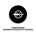 Torpedoman seaman specialty badge rank icon. Element of Germany army rank icon
