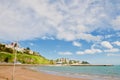Sand and Torquay skyline Royalty Free Stock Photo