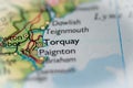 Torquay, England highlighted on a world map Royalty Free Stock Photo