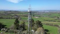 Torquay, Torbay, South Devon, England: DRONE VIEW: A mobile network transmitter on Great Hill, Watcombe Royalty Free Stock Photo