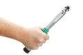 Torque wrench in hand Royalty Free Stock Photo