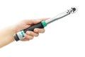 Torque wrench in hand Royalty Free Stock Photo