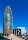 Torre Agbar, a skyscraper in Barcelona, Spain Royalty Free Stock Photo