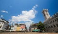 Torre Civica and Neptune Fountain in Trento, Italy Royalty Free Stock Photo