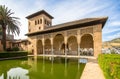 Torre de las Damas in a garden of the Alhambra in Granada, Spain Royalty Free Stock Photo