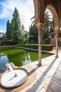 Torre de las Damas in a garden of the Alhambra in Granada, Spain Royalty Free Stock Photo