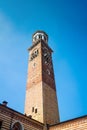 Torre dei Lamberti clock tower of Palazzo della Ragione in Verona