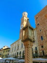 Torre dei Lamberti facade on piazza Erbe in Verona, Italy Royalty Free Stock Photo