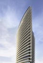 Torre del Agua skyskraper in the International Exposition in the city of Zaragoza, Spain. Tower of Water