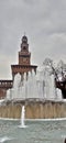 Torre del Filarete at Sforza Castle, Castello Sforzesco, Milan, northern Italy.o Royalty Free Stock Photo