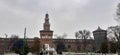 Torre del Filarete at Sforza Castle, Castello Sforzesco, Milan, northern Italy.o Royalty Free Stock Photo