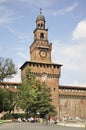 Torre del Filarete of the Sforza Castle in Milan. Lombardy. Italy