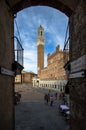 Torre del Mangia and Palazzo Pubblico, Siena Italy Royalty Free Stock Photo