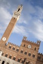 Torre del Mangia Tower; City Hall, Piazza del Campo Square, Siena Royalty Free Stock Photo