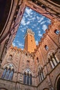 Torre del Mangia view from the Palazzo Pubblico in Siena, Tuscan