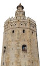 The Torre del Oro English: `Tower of Gold` isolated on white background.