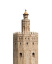 The Torre del Oro English: `Tower of Gold` isolated on white background.
