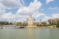 Torre del Oro, Sevilla, Guadalquivir river, Tower of gold, Seville, Spain Royalty Free Stock Photo