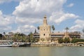 Torre del Oro, Sevilla, Guadalquivir river, Tower of gold, Seville, Spain Royalty Free Stock Photo