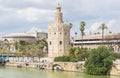 Torre del Oro, Sevilla, Guadalquivir river, Tower of gold, Seville, Spain Royalty Free Stock Photo