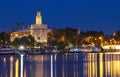 Torre del Oro -Tower of Gold on the bank of the Guadalquivir river, Seville, Spain Royalty Free Stock Photo