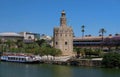 Torre del Oro -Tower of Gold on the bank of the Guadalquivir river, Seville, Spain Royalty Free Stock Photo