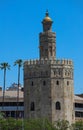 Torre del Oro -Tower of Gold on the bank of the Guadalquivir river, Seville, Spain Royalty Free Stock Photo