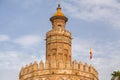 The Torre del Oro, Tower of Gold is a dodecagonal military watchtower in Seville, Spain Royalty Free Stock Photo