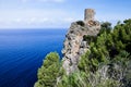 Torre del Verger historical watchtower in Banyalbufar in Serra de Tramuntana in Majorca, Spain, Europe Royalty Free Stock Photo