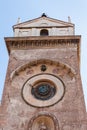 Torre dell`orologio clock Tower in Mantua city Royalty Free Stock Photo