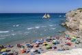 View of the beach called of the Two Sisters in the village of Torre dell\'Orso, province Royalty Free Stock Photo