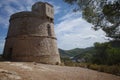 Torre des Molar watchtower in the north of the Ibiza island
