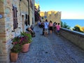 Torre di Palme town in Marche region, Italy. People, tourism and sea Royalty Free Stock Photo