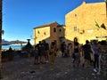 Torre di Palme town in Marche region, Italy. People and sunny day, light, beauty and history Royalty Free Stock Photo