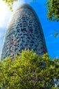 Torre GlÃÂ²ries, formerly known as Torre Agbar, is a skyscraper and observation deck in the city of Barcelona, Spain Royalty Free Stock Photo