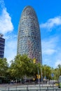 Torre GlÃÂ²ries, formerly known as Torre Agbar, is a skyscraper and observation deck in the city of Barcelona, Spain Royalty Free Stock Photo