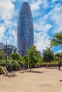 Torre GlÃÂ²ries, formerly known as Torre Agbar, is a skyscraper and observation deck in the city of Barcelona, Spain Royalty Free Stock Photo